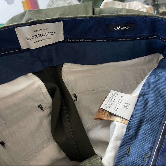 Scotch and Soda Stuart Olive Slim 5 Pocket Pants Trousers - Picture 3 of 6